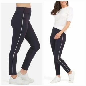 Spanx The Perfect Pant Ankle Piped Skinny Navy Blue Pull On Shapewear Sz M